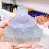 التماثيل الزخرفية الطبيعية معكرون الفلوريت maitreya buddha تمثال الشفاء crystal fengshui الأزياء البوذية المنزل ديكور الهدية 1pcs