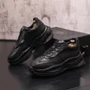 Casual Schuhe Chunky Sneaker Männer Designer Abdeckung Unten Laufende Mode Echtes Leder Rindsleder Erhöhte Interne Plattform