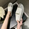Flats Crystals okrągłe palce skórzane buty kobiety srebrne mokasyny bling pary platforma buty kobietę z uczniami rozmiar 43