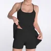 Lu Womens Designer Summer Dressyoga Suit pour femmes avec coussinets de poitrine, jupe de tennis de volley-ball, robe de fitness anti-éblouissement ensemble deux pièces