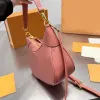 Bolsos cruzados para las axilas y hombros, bolsos con luna creciente, bolsos de croissant para mujer, bolsos pequeños, monedero de cuero genuino, flor blanca, herrajes dorados