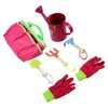 رمال تلعب المياه المرح أدوات البستنة تشمل حقيبة سقي حقيب يمكن أن تعمل على الجري Stakes Kids Garden Tool Set Beach Rand Toys for Toddler 240321