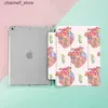 Чехлы для планшетов Сумки Чехол с цветочным сердечком, совместимый с iPad 9,7 дюйма (6/5 поколения 2018/2017 г.) Mini4/5 Air4/5 10,9 дюймаС держателем для ручкиY240321Y240321