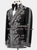 Costumes pour hommes Exquis Hommes Heavy Glitter Perlé À La Main De Mariage Marié Tuxedos 2 Pièces Mâle Banquet Prom Party Blazer Costume Homme