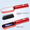 Fers 2 en 1 paresseux sans fil cheveux peigne chaud Portable Mini USB Rechargeable défriser les cheveux chauffage rapide défriser les cheveux outil de coiffure