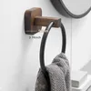 Anillos de toalla BAKALA Anillo de toalla de madera para baño Soporte para toallas montado en la pared Toalleros de mano para cocina Cuarto de baño Sin accesorios de perforación 240321