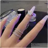 Bangle 1Pcs Personality Double Finger Chain Rings For Women Girls Tassel Butterfly Punk Ladies Fashion Hip Hop Jewelry Gifts Drop Deli Dhrsu