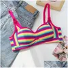 Bras Dopamine Girls Y Bra Rainbow Students Lingerie Bralette Small Breasts No Underwire Growth Women Underwear Seamless Drop Delivery Otp31