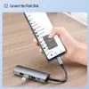 5 في 1 USB-C HUB 0302GR محول متعدد الوظائف USB 2.0 3.0 محطة الالتحام C مع TF SD Slot PD لجهاز الكمبيوتر المكتبي كمبيوتر المحمول