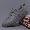 Chaussures décontractées en cuir pour hommes, mocassins Cool à lacets, mode printemps-automne, loisirs, patins plats, 2024, 23102