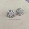 Girl Vintage 925 Square Designer Stud أقراط إبداعية للنساء الماس تويست لفة هندسة الجولة الجولة اليدوية الحزب