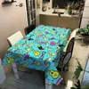 Toalha de mesa com estampa de leopardo azul, toalha de cozinha à prova d'água para jantar, capa retangular, tapete de piquenique, decoração de casamento para casa