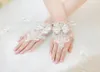 High Quality White Fingerless Bridal Gloves Short Wrist Length Elegant Rhinestone Bridal Wedding Gloves bride glove 1507414