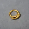 Fashionable and Unique Personality Ring Brass Plated with 18k Real Gold European and American Niche Design Sense Simple Temperament Versatile Ring