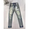 Jeans violets de créateurs Jeans ksubi Pantalons slim fit Marque violette Jnco Jeans Trou 2024 Nouveau style jeans baggy Broderie Auto-culture Petits pieds Jeans en denim de mode