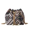 Torby kupujących dla kobiet trend 2024 Cross Body Bohemian Bucket Plaid Women's ramię