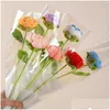 Couronnes de fleurs décoratives 5 pièces/sac, Bouquet de tricot à faire soi-même, fleur de rose tricotée à la main, faux tricot, cadeaux de Table pour la maison, livraison directe, fête de jardin Ot32K