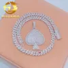 Najlepsza cena dla sprzedawcy 10 mm lodowe miserek Sterling Sier Cong Zestaw VVS Diamond Moissanite Miami Cuban Link Chain