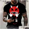 Homens camisetas Mens Casual Curto-Sved Hip-Hop Face 3D Impressão Blusa Plus Size Plover T-shirt 2022 Gota Entrega Vestuário Roupas Te Dhbzd