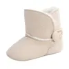 Botas Bebé Niñas Niños Invierno Nieve Niño Color Sólido Forro Polar Bota Gruesa Con Suela De Goma Antideslizante 0-18 Meses