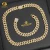 10K 14K Gold Plated One Row 12Mm Miami Hip Hop Iced Out Fashion Cuban Chain Moissanite Sier Pass Diamond Test