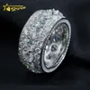 Designer Bijoux Vente Hip Hop S925 VVS Moissanite Vente chaude fine hommes bagues de fiançailles 925 argent moissanite bague en diamant glacé bijoux