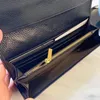 Klassische Damen-Designer-Geldbörse der französischen Marke, luxuriöse Rautenmuster-Doppelbuchstabe-Stepptasche, echtes Leder, mittelgroße schwarze Tasche zum Aufbewahren von Kleingeld, Kreditkarten