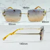 Big Diamond Cut Wire C Solglasögon Vintage Carter Designer Luxury Stylish Eyewear Fram Mens Decoration Driving Shades Gold Frame