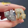 Bijoux de créateurs Vente chaude Hip Hop S925 VVS Moissanite Bijoux brillants 925 argent sterling rappeur hip hop personnalisé de haute qualité glacé hommes bague moissanite