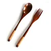 Наборы столовой посуды 1/2/3 шт. деревянная ложка, вилка, нож, набор палочек для еды, креативная японская посуда, однотонный цвет, безопасность окружающей среды