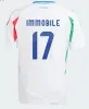 2024サッカージャージープレーヤーバージョンMaglie Da Calcio Totti Verratti Chiesa 23 24 25フットボールTシャツメンズセットキッズキットユニフォーム