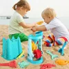 Sable jouer à l'eau amusant jouets de plage en silicone souple coffret de sable ensemble pelle d'hiver neige jouets de plein air pour jouer au sable outil de seau d'arrosage multifonction pour enfants 240321