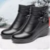 Botas elegantes Botas de tornozelo de mulheres pretas botas curtas Botas de inverno Sapatos de algodão macios