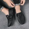 Casual Shoes Non Slip Mens Genuine Leather Elegantes Slip-on Flats Fashion Soft Soled Sneakers Man Business Footwear