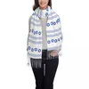 Sciarpe Bandiera Israele Modello Stelle Sciarpa Invernale Lunga Grande Nappa Avvolgente Morbida Pashmina