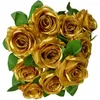 Fiori decorativi 1 mazzo di rose di seta finte a 10 teste per composizioni floreali per feste in casa