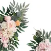 Fiori decorativi 2x arco nuziale fatto a mano, decorazione floreale artificiale, cartello di benvenuto, decorazione per cerimonia, ricevimento, festa, finestra