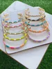 Bangle 3Pcs CZ Micro Pave Enamel Cuff Bangles For Women Colorful Link Chain Bracelet Jewelry Girl Gift