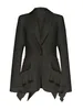女性のスーツModphy Women Blazer Design SolidMemale Spleated Pleated Pleated Suited Medium Long Coat Office Lady Overcoat 2024年春秋
