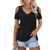 Kadınlar Kısa Kollu Kapalı Omuz Temel T-Shirt Top Yeni Moda Gündelik