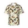 Chemises décontractées pour hommes Chemise hawaïenne Plage Coucher de soleil Cheval Blouses Cool Animal Print Tendance Homme Manches courtes Y2K Street Tops