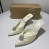 Magasin pas cher 90% de réduction en gros creux Za 2024 dos chaussures pour femmes décoration avec diamants pointus bandeau fleur bouton talons hauts sandales à talons minces de haute qualité