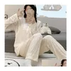 Sleep Lounge Womens Pajamas Postpartum Nursing Clothes Large-Sized Long Sleeved Home Clothing Can Be Worn Externally In Thin Styles Dr Otwgr