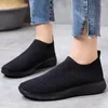 Casual Shoes Women Plus Size 43 Autumn Sneakers Woman Vulcanized Slip On Flat White Mesh Soft Walking Footwear