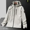 Coats plus size coat Spring and Autumn Stone Men's Jacket island Stand Collar Hooded Solid Men's Casual Windproof Outdoor Is land Jacket Coat New 7XL