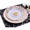 Designer Dishes Set Bone China High-end Tableware Western Plate 10 Inch Flat Plate and 8 Inch Shallow Plate Hotel Club F-L