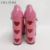 Pumps Luxusdesigner Marry Janes Pumps for Women Love Heart High Heels Plattform Punk Chunky Pink Wedding Party Frauenschuhe Frauenschuhe