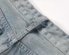 Washed Jeans Pants for Men Women Heavy Water Wash Pocket Wide Leg Trousers