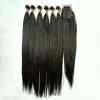 Pack vente chaude paquets de cheveux longs en soie droite avec fermeture, couleur naturelle de haute qualité 30 pouces paquet de cheveux tisse STW 6 pièces dans un lot