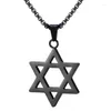 Pendentif Colliers Europe et Amériques Amr Simple Smooth Six Star Collier Personnalité Mâle Chaîne En Acier Inoxydable En Gros